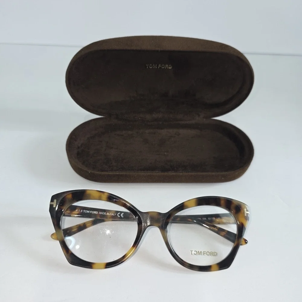 Tom Ford Eyeglasses Frames TF5456 056 Havana Cat Eye Eyeglasses 52-19-140 Italy